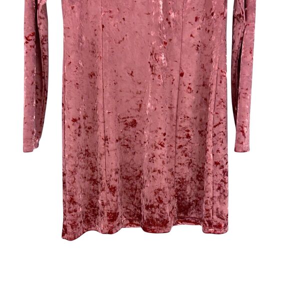 Party/Cocktail Long Sleeve Crushed Velvet Holiday Chic Mini Dress Juniors Large - Picture 6 of 12